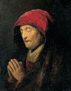 Bust of an old woman at prayer Rembrandt